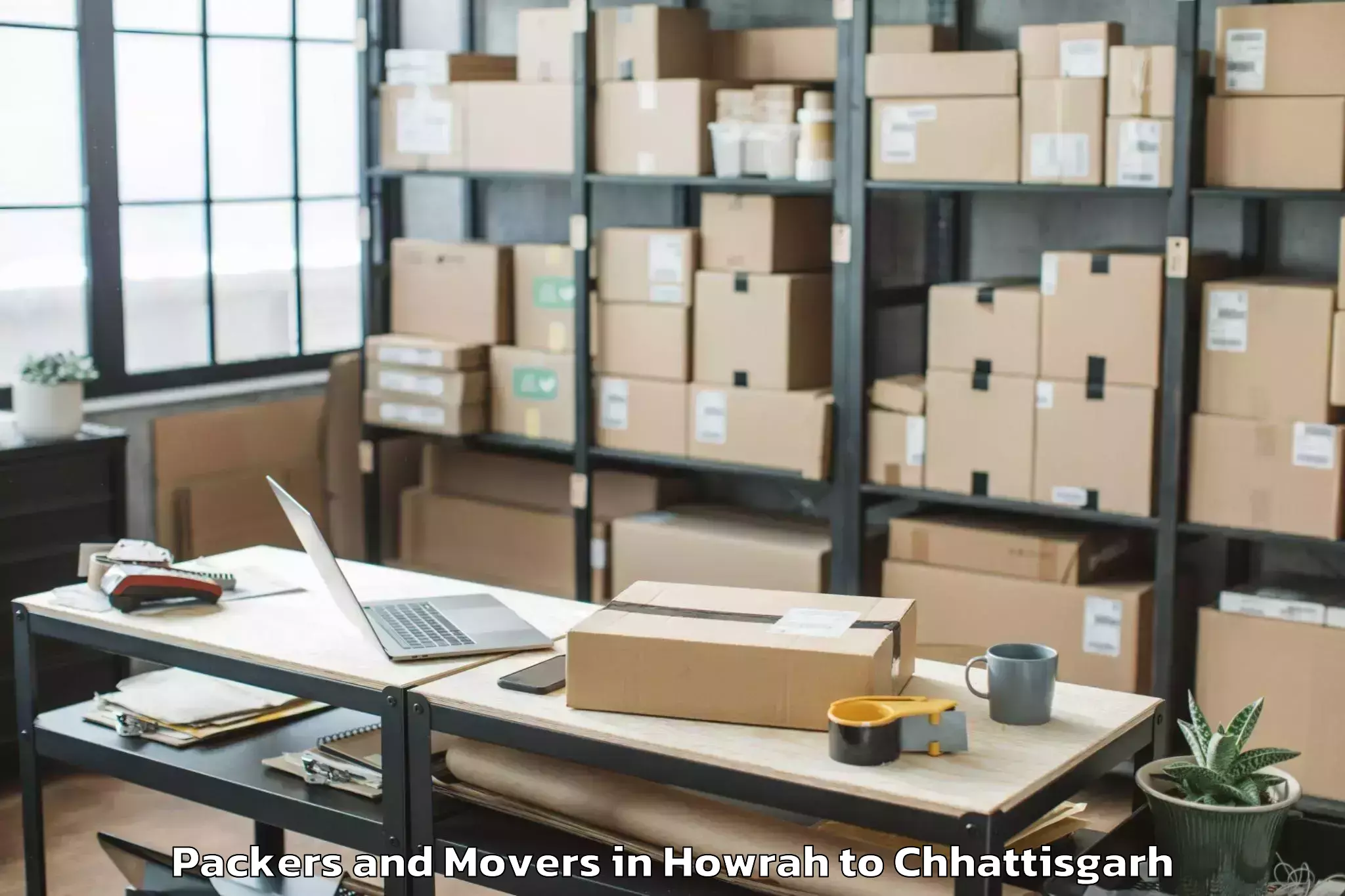 Leading Howrah to Op Jindal University Raigarh Packers And Movers Provider